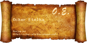 Ocker Etelka névjegykártya